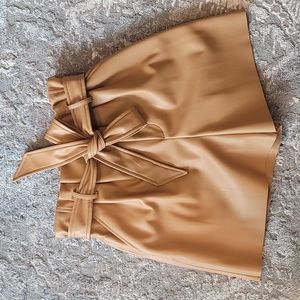 Zara leather shorts